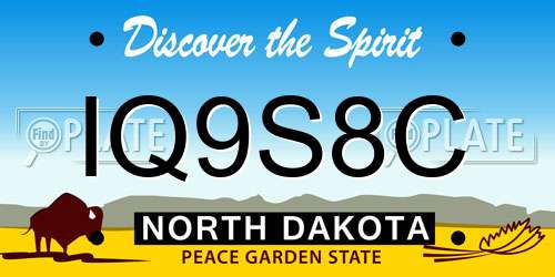IQ9S8C North Dakota License Plate
