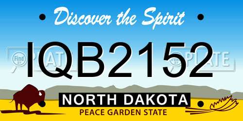 IQB2152 North Dakota License Plate