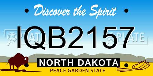 IQB2157 North Dakota License Plate