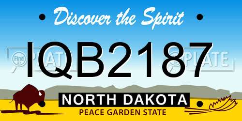 IQB2187 North Dakota License Plate