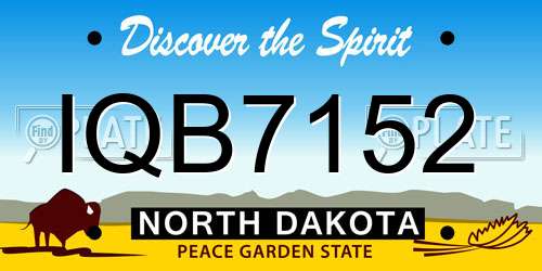 IQB7152 North Dakota License Plate