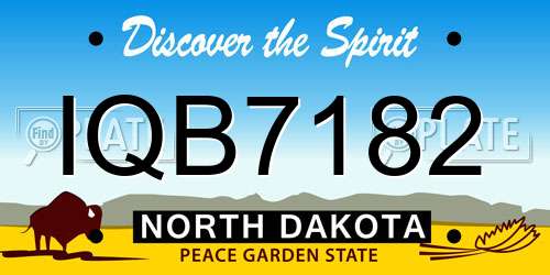IQB7182 North Dakota License Plate