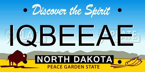IQBEEAE North Dakota License Plate