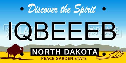 IQBEEEB North Dakota License Plate