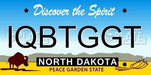 IQBTGGT North Dakota License Plate