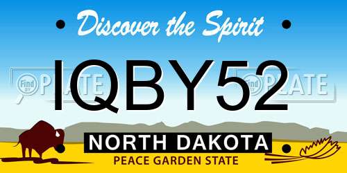 IQBY52 North Dakota License Plate