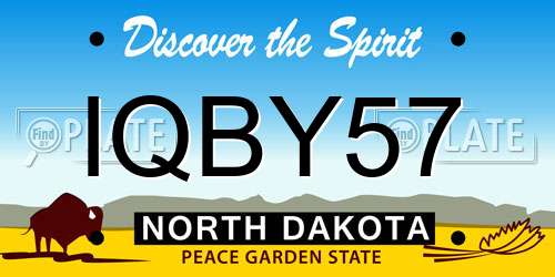 IQBY57 North Dakota License Plate