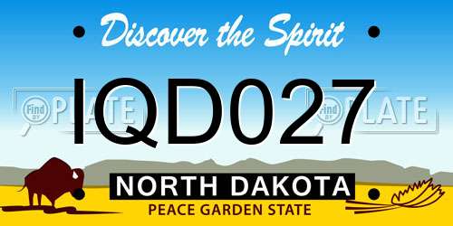 IQD027 North Dakota License Plate
