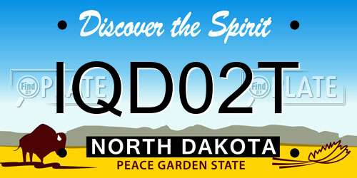 IQD02T North Dakota License Plate