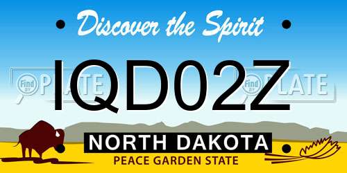 IQD02Z North Dakota License Plate
