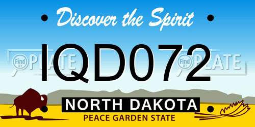 IQD072 North Dakota License Plate