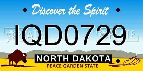 IQD0729 North Dakota License Plate