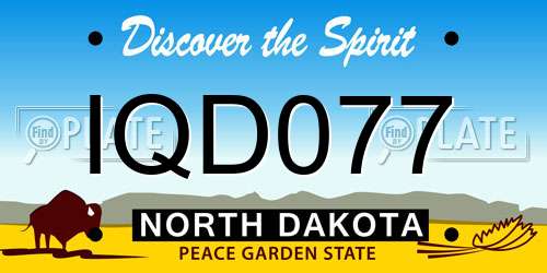 IQD077 North Dakota License Plate