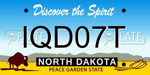 IQD07T North Dakota License Plate