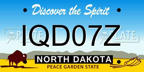 IQD07Z North Dakota License Plate