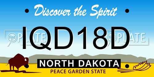 IQD18D North Dakota License Plate