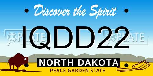 IQDD22 North Dakota License Plate