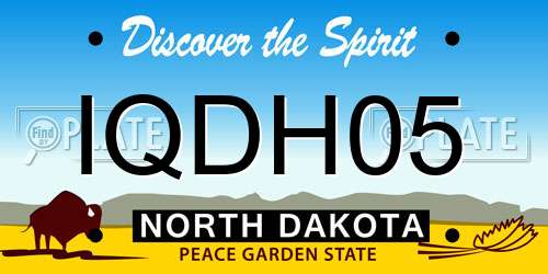 IQDH05 North Dakota License Plate