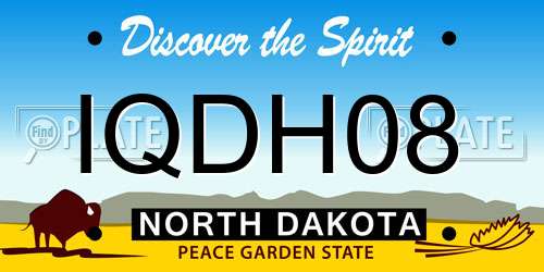 IQDH08 North Dakota License Plate