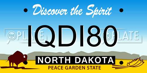 IQDI80 North Dakota License Plate