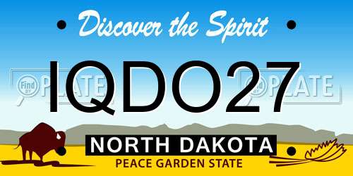 IQDO27 North Dakota License Plate