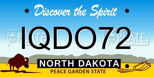 IQDO72 North Dakota License Plate
