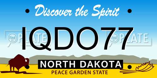 IQDO77 North Dakota License Plate
