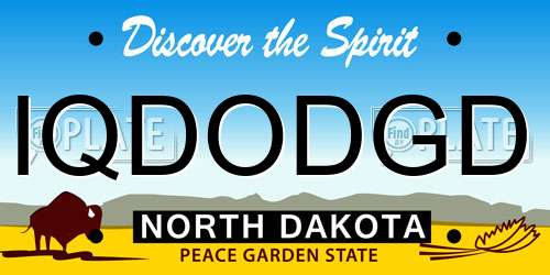 IQDODGD North Dakota License Plate