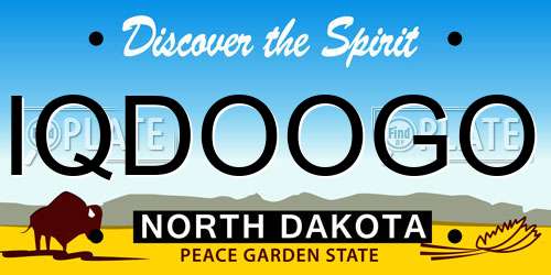 IQDOOGO North Dakota License Plate