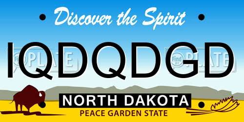 IQDQDGD North Dakota License Plate