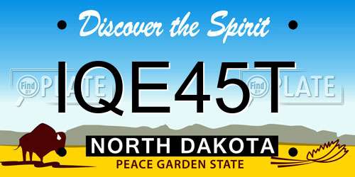 IQE45T North Dakota License Plate