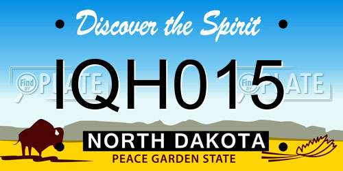 IQH015 North Dakota License Plate