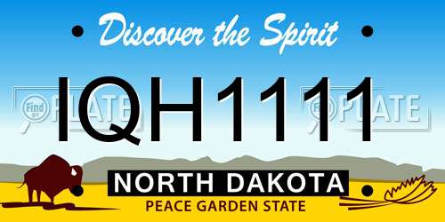 IQH1111 North Dakota License Plate
