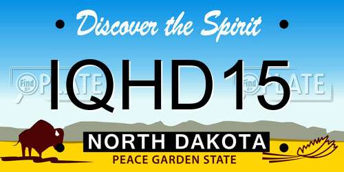 IQHD15 North Dakota License Plate