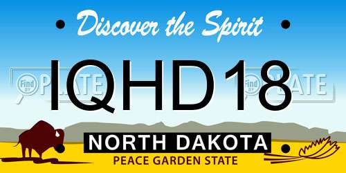 IQHD18 North Dakota License Plate