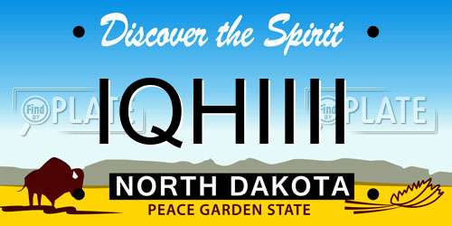 IQHIIII North Dakota License Plate