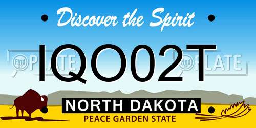 IQO02T North Dakota License Plate
