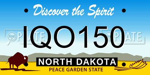 IQO150 North Dakota License Plate