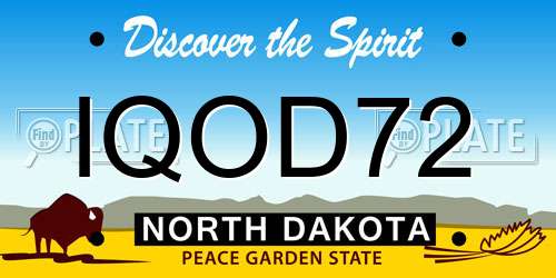 IQOD72 North Dakota License Plate