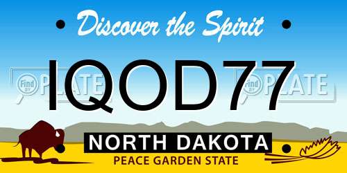 IQOD77 North Dakota License Plate