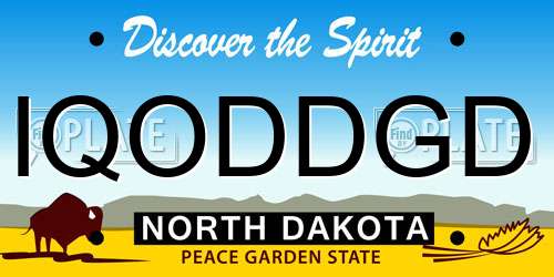 IQODDGD North Dakota License Plate