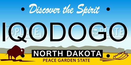 IQODOGO North Dakota License Plate