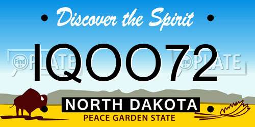 IQOO72 North Dakota License Plate