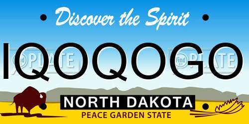 IQOQOGO North Dakota License Plate