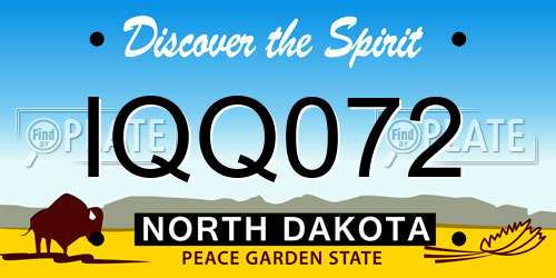 IQQ072 North Dakota License Plate