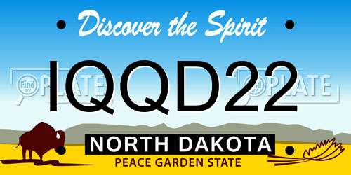 IQQD22 North Dakota License Plate
