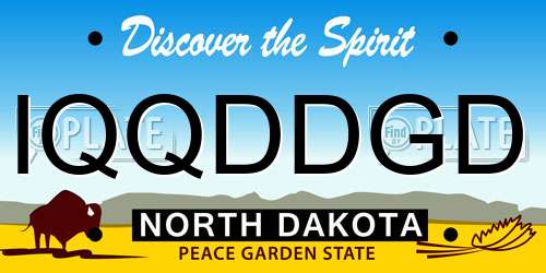 IQQDDGD North Dakota License Plate