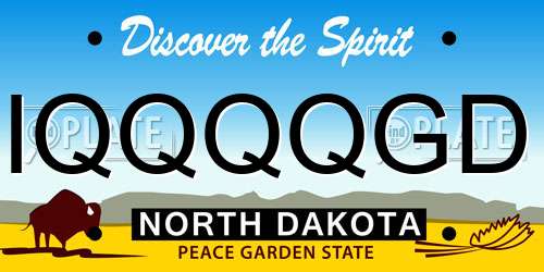 IQQQQGD North Dakota License Plate