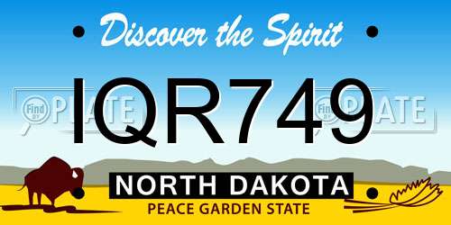 IQR749 North Dakota License Plate