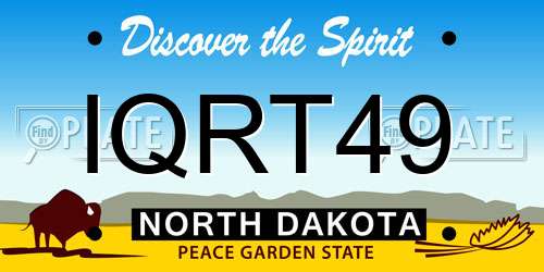IQRT49 North Dakota License Plate